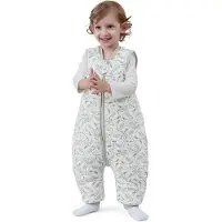 Famanu - Babyslaapzak voor de winter met voeten 2,5 TOG - 100% katoen, kinderwinterslaapzak voor jongens en meisjes,95-105cm 3-4 jaar,Eend
