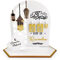Famanu – Ramadan-kalender acryl - doe-het-zelf Eid Mubarak aftelkalender - islamitische decoratie - gebed en geschenkornamenten
