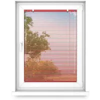 Fart Produkt time4blinds - Binnenjaloezieën Zonder Boren - Aluminium Jaloezieën - Aluminium Rolgordijnen voor Woonkamer, Slaapkamer, Keuken, Kantoor - met Koordgeleiders - Rood, Rechts, 1600x1300