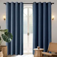 Famanu – 100% Verduisterende linnen gordijnen voor slaapkamer - 2 panelen set - 168 x 137