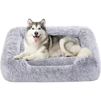 Markenlos Hondenbed, extra groot, 120 x 85 x 23 cm – Zachte vulling met verhoogde randen, afneembare en wasbare hoes, antislip onderkant