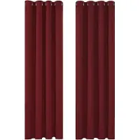 Famanu – Set van 2 verduisteringsgordijnen - rood - thermisch en opaque - 200 x 140 cm - voor slaapkamer of woonkamer