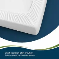 Famanu - Waterdicht hoeslaken 200x220 cm, ademend en geruisloos matrasbeschermer, anti-allergisch en hygiënisch, wasbaar tot 95 °C – Wit