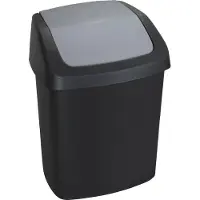 Curver Vuilnisbak 15 liter, geschikt voor de keuken, voor afval, zwart