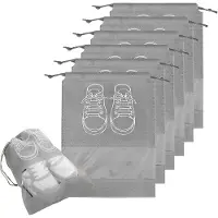 Famanu - Grote schoenenzakken, stofdichte schoenenzakken met trekkoord met transparante sleuf, draagbare waterdichte organizer voor koffer, sport en thuis