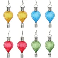 Cepewa LED ballonhangers - 8x - multicolor - H17 cm - luchtballon - tuinverlichting/buitenlamp