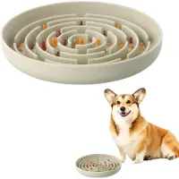 Famanu – Anti-schrokbak voor honden - siliconen hondenbak met zuignap - likmat hond - langzame voeding - gezond eten stopt winderigheid - voor kleine en middelgrote huisdieren (groen - diameter 20 cm)