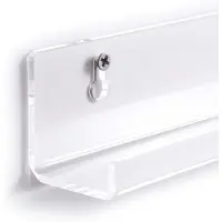 Famanu - Transparante wandplanken set van 6, acryl, voor vinylplaten of decoratie
