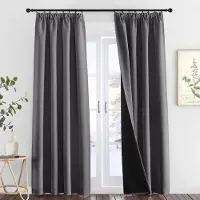 Famanu – Groene gordijnen 228 x 274 cm b x l saliegroen gordijnen lichtgroene gordijnen voor slaapkamer woonkamer groen deurgordijn thermische gordijnen raambekleding