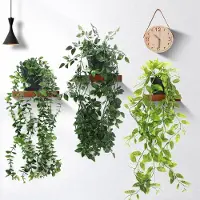Famanu - Kunstplanten voor binnen en buiten, 3 hangende kunstplanten met pot, kunstklimop, hangplant, kunststof, kunstplant voor bruiloften, tuinen, huisdecoratie
