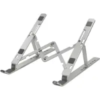 Famanu – Inklapbare notebookstandaard voor laptops en tablets van 10 tot 16 inch - aluminium - zilver - lichtgewicht en draagbaar - ontwerp voor comfortabel werken en reizen