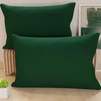 Famanu – Paar kussenslopen 50 x 70 cm van microvezel decoratief kussen voor slaapkamer bank set van 2 kussenslopen effen groen 100% Made in Italy