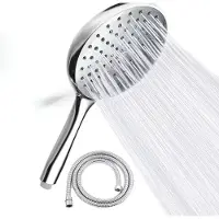 Markenlos Handdouche met hoge druk – Luxe uitvoering met 1,8 meter slang, 3 straalpatronen, waterbesparend, eenvoudig te installeren, chroom