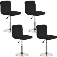Famanu stoelhoes met rugleuning - Elastisch, afneembaar, 4 stuks, zwart