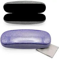 Famanu – Set van 2 glitter brillenkokers – Synthetisch materiaal – Met poetsdoek – Voor meisjes en vrouwen