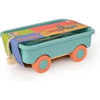 Famanu - Turquoise kinderbolderkar, uittrekbaar, geschikt voor binnen en buiten, vanaf 2 jaar