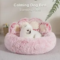 Famanu - Klauwvormige Hondenmand Kattenmand, Ronde Donut Hondenbed Kattenbed, Wasbare Hondenmand, Dog Bed Met een Diameter van 66 CM, Cat Bed Pink, L