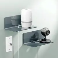 Famanu - Acryl wandplanken set van 2, zelfklevend 23 cm, transparant design voor woonkamer of keuken