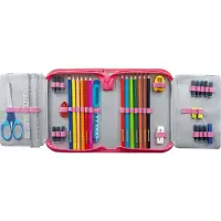 Famanu 577557 - Etui kat, gevuld met 42 schrijfwaren, schoolpotloodetui