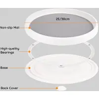 Famanu - Draaiplateau set 2 stuks antislip 25 en 30 cm keuken en koelkast organizer draaibaar