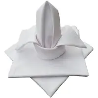 Famanu – Set van 4 hoogwaardige stoffen servetten van 45x45 cm in wit, 100% katoen, onderhoudsarm en perfect voor feesten