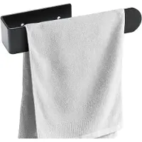 Famanu – Handdoekhouder zonder boren, zwart, zelfklevend, voor keuken en badkamer, 20 cm