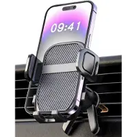 Famanu – Telefoonhouder voor auto ventilatie, haakclip met dubbele ondersteuning, stabiele universele smartphonehouder