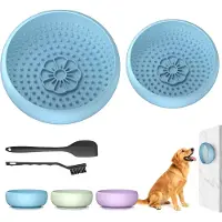 Famanu – Anti-schrokbak voor honden set van 2 - siliconen slow feeder met zuignap - antislip en voedselveilig - eenvoudig te reinigen