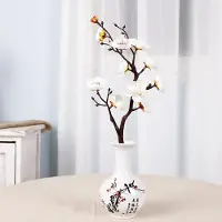 Famanu – Kunstmatige witte pruimenbloesem 6 stuks - nepbloemen stof simulatie bloemen boeket voor thuis - keuken - kantoor - hotel - centerpieces decoratie