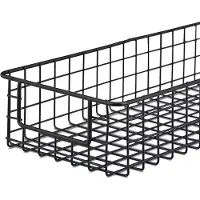 Famanu – Set van 3 metalen draadmanden – Wand- en plankopbergmanden met handgrepen – Badkamer en keuken – Zwart