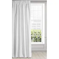 Famanu – Mat verduisteringsgordijn - satijn - met geplooide band - 1 stuk - elegant - glad - eenvoudig - voor woon - en slaapkamer - wit 135 x 270 cm