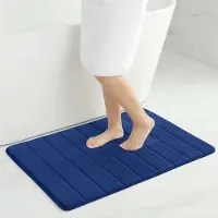 Famanu - Traagschuim badmatten, absorberend, antislip, wasbaar, 60 x 90 cm, marineblauw