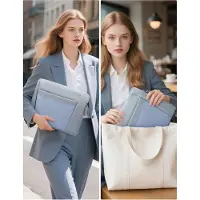 Famanu - 14 inch waterdichte laptophoes met slanke pasvorm, leren design, ideaal voor Pro en laptops