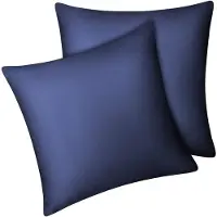 Famanu – Set van 2 Bamboe kussensloop Bamboe Vezels Kussensloop Zijdezacht verkoelend ademend met verborgen ritssluiting Marineblauw