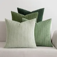 Famanu - Kerst fluwelen kussenhoezen 40x40 cm bosgroen set 4, zachte decoratieve kussenslopen, winter bankdecoratie