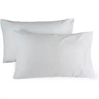 Famanu - Kussenslopen 60x90 cm wit set 2, 100% puur katoensatijn, zacht glad ademend, premium beddengoed