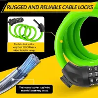 Famanu - Fietsslot met combinatiecode 12mm/120CM, anti-diefstal fiets kabelslot met 5-cijferige code combinatie, waterdicht cijferslot kabel voor fiets, e-bike, kinderwagen, ladders (Groen)