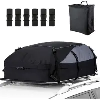 Famanu - Auto dakkoffer, 21 kubieke meter, opvouwbare waterdichte daktas, bagagebox, tas, opbergdoos met 6 versterkingsgespen voor voertuigen met/zonder bagagedrager, bagagetransport, bestelwagens