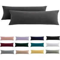 Famanu - Zijslaapkussen, overtrek, 40 x 145 cm, set van 2, antraciet, kussensloop, 145 x 40 cm, met ritssluiting, 100% microvezel, resistent en hypoallergeen, hoofdkussensloop voor zijslaapkussen