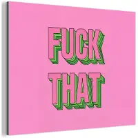 MuchoWow Aluminium schilderij 80x60 cm - Wanddecoratie metaal - Tekst - Bold - Roze - Metalen muurdecoratie woonkamer - Decoratie industrieel - Foto op dibond - Industriële accessoires slaapkamer