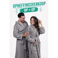CozyLion Badjas Unisex – Badstof Katoen – Badjas voor Dames & Heren – Met Capuchon en Zakken – Grijs