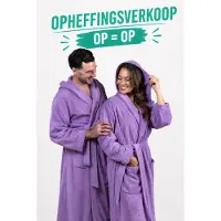 CozyLion Badjas Unisex – Badstof Katoen – Badjas voor Dames & Heren – Met Capuchon en Zakken – Paars Lavendel