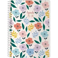 Famanu Schoolagenda 2025 2026 - Weekoverzicht, Formaat A5 (15x21 cm), Spaans en Engels, September tot Juni, Spiraalsluiting, Kaft met Plastic Bescherming - Garden