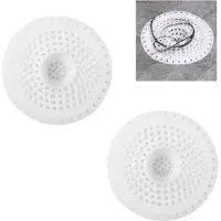 Markenlos Siliconen afvoerkleppen - haarafvoerkleppen voor douche en keuken - afneembare filter (wit)
