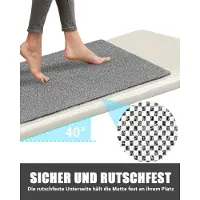 Famanu - Douchemat, antislip, extra groot, veilige badmat met afvoergaten, zacht comfort, pvc-luffa, massagemat voor douche, sneldrogend, 80 x 100 cm