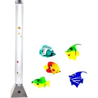 Globo Lighting LED waterzuil vloerlamp 10 decoratieve vissen woonkamerverlichting vloerlamp