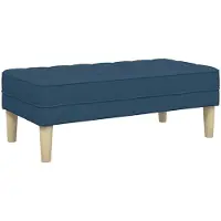 vidaXL Bank met kussen Blauw 113 x 57 x 39 cm Stof