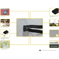 SCHELLENBERG 50329 Vliegenhor voor dakramen met ritssluiting, insectenwering, 150 x 180 cm, UV-bestendig, eenvoudige montage zonder boren, inclusief plakstrips, antraciet
