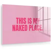 MuchoWow Glasschilderij 120x80 cm - Schilderij acrylglas - Tekst - Modern - Roze - Foto op glas - Muurdecoratie woonkamer - Wanddecoratie slaapkamer - Schilderijen