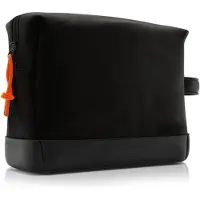 Famanu – Toilettas voor Dames - Heren & Kinderen - Stijlvolle Design Cosmetische Tas van Duurzaam Premium Canvas & Vegan Leer - Waterdicht Met 5 Liter Ruimte (Zwart)